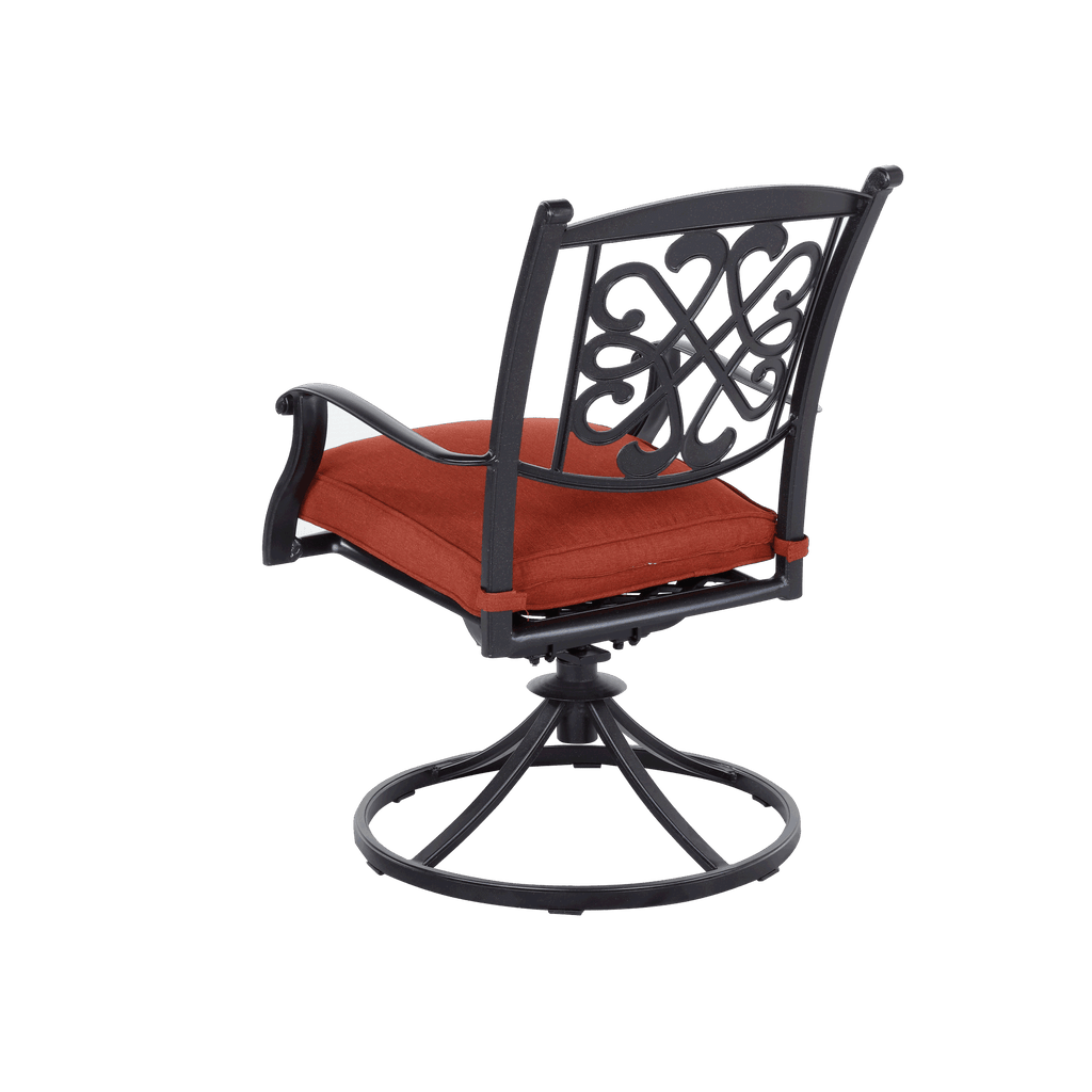 Dining Set 7pcs Set w/ Cast Alum. Top Table & Sling Fabric Swivel Rocker Chair - Deals Kiosk