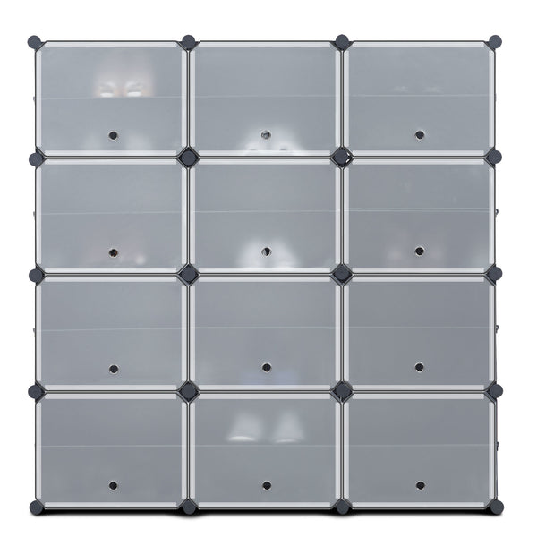 Portable Shoe Storage Organizer 4 Tier 24 Cube Shoe Rack Plastic Shoe Cabinet for Space Saving RT - Deals Kiosk