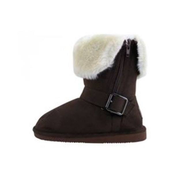 Girl's Micro Suede Foldover Boots - Brown Case Pack 24 - Deals Kiosk