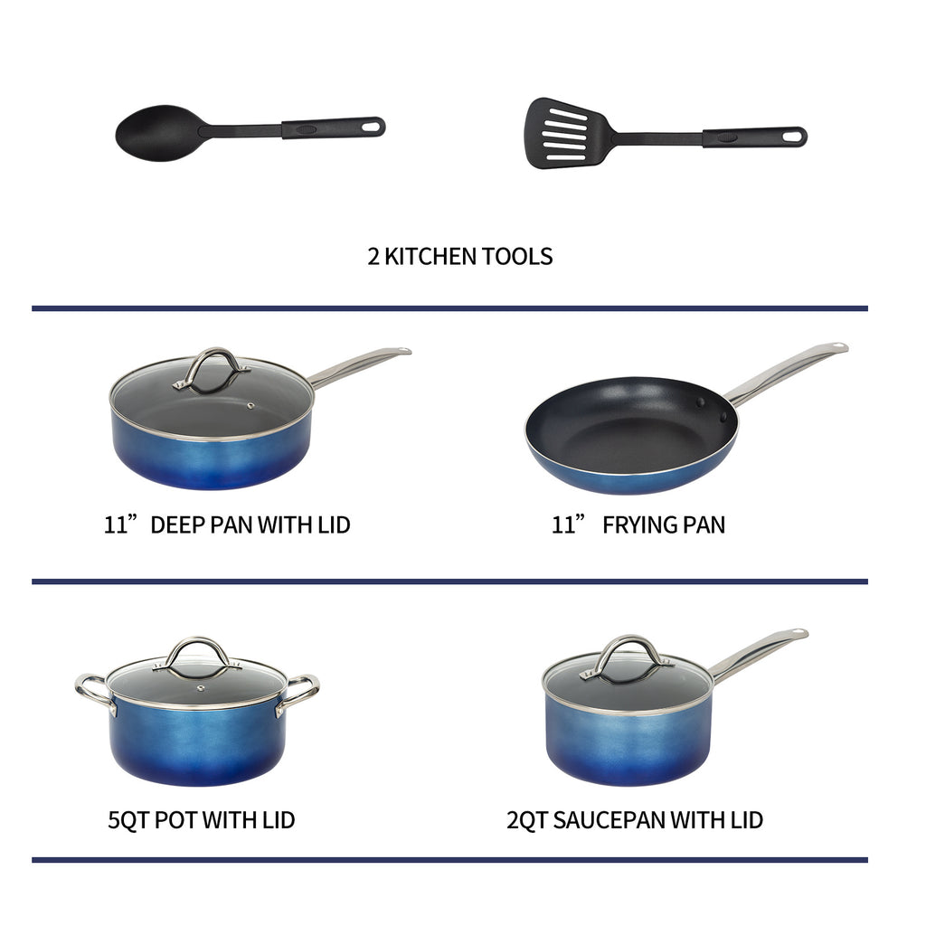 Cookware Sets, Nonstick Pots and Pans Set– 9pc, Kitchen Cookware Sets, Induction Cooking Pan Set, Non Sticking Pan Set – Dishwasher and Oven Safe - Deals Kiosk
