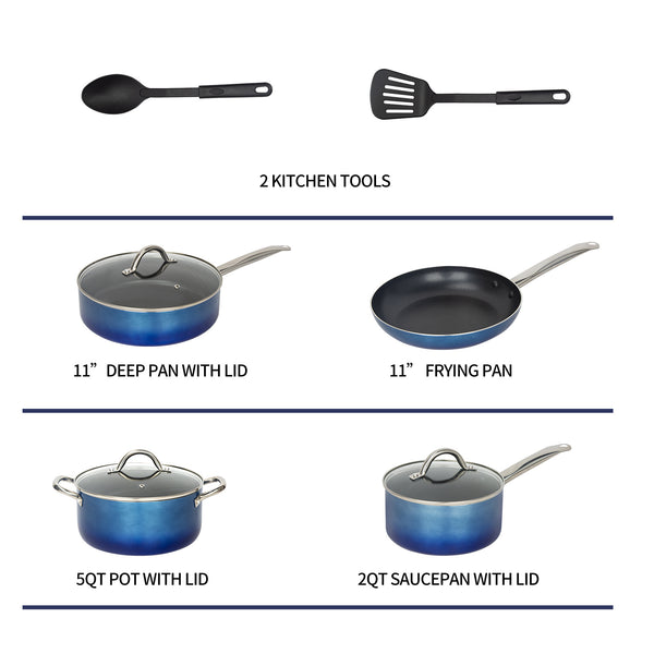 Cookware Sets, Nonstick Pots and Pans Set– 9pc, Kitchen Cookware Sets, Induction Cooking Pan Set, Non Sticking Pan Set – Dishwasher and Oven Safe - Deals Kiosk
