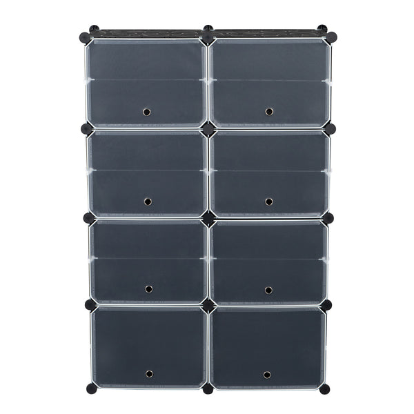 7-Tier Portable 28 Pair Shoe Rack Organizer 14 Grids Tower Shelf Storage Cabinet Stand Expandable for Heels, Boots, Slippers, Black RT - Deals Kiosk