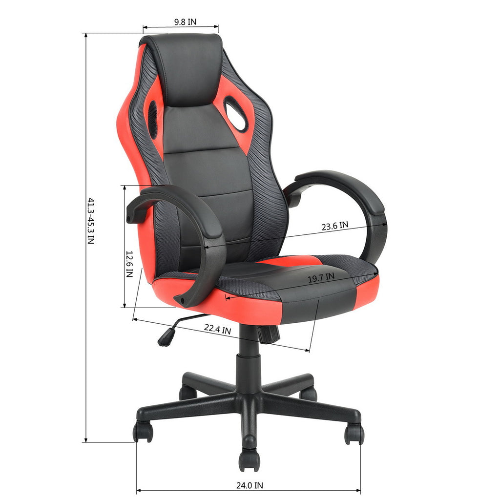 Gaming Office Chair with Fabric Adjustable Swivel,Red - Deals Kiosk