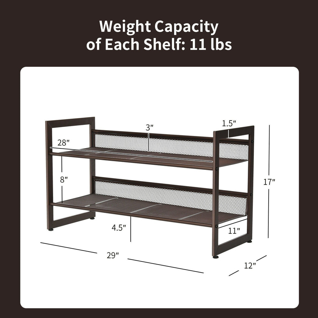 Adjustable to Flat or Slant Shoe Organizer Stand - Deals Kiosk