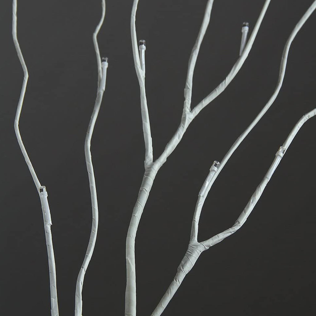 4 Feet Birch Tree, 48 LED Lights, Warm White, for Home, Festival, Party, and Christmas Decoration, Indoor and Outdoor Use YJ - Deals Kiosk