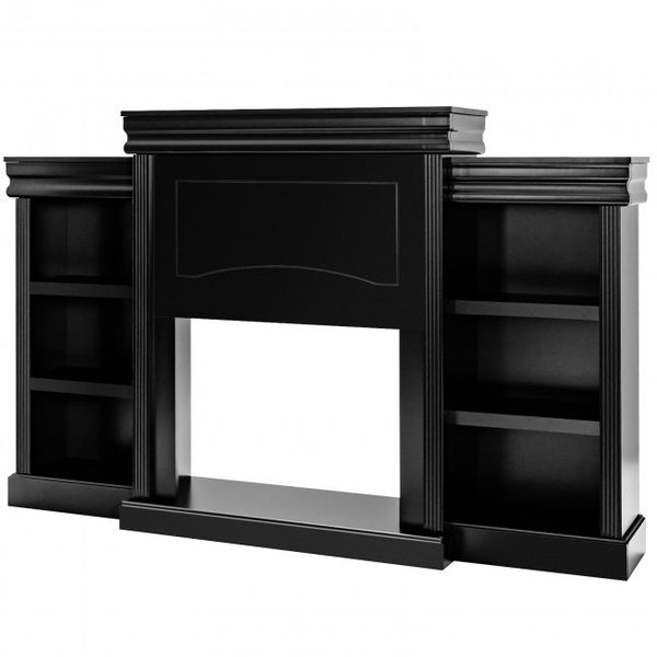 70 Inch Modern Fireplace Media Entertainment Center with Bookcase - Deals Kiosk