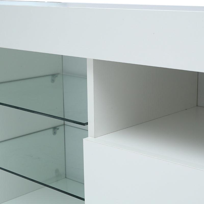 145 Modern 57" TV Stand Matte Body High Gloss Fronts with 16 Color LEDs RT - Deals Kiosk