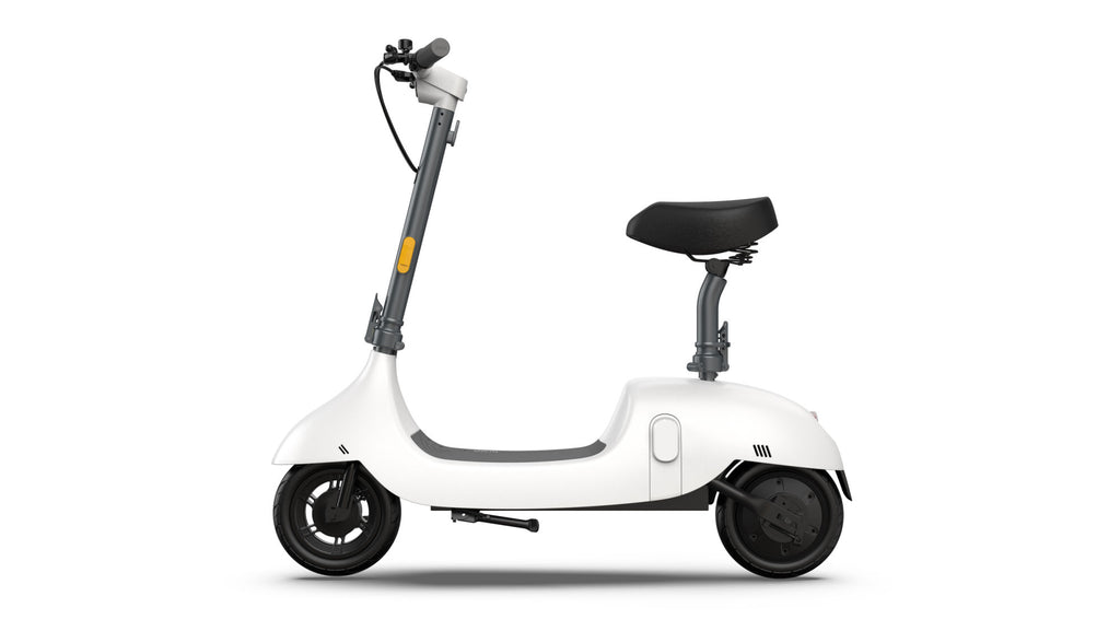 OKAI Beetle Electric Scooter with Seat, Up to 25 Miles Range & 15.5MPH, Modern Moped Scooter Bike with 10inch Vacuum Tires - Deals Kiosk