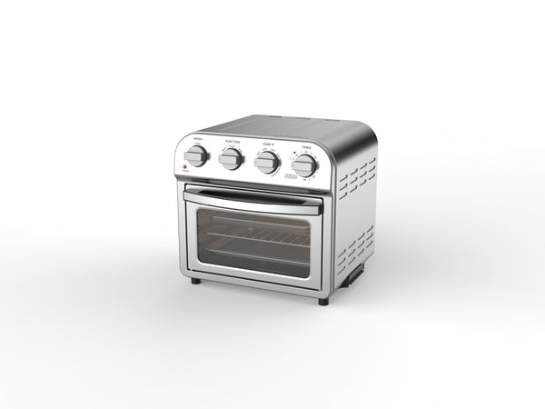 Geek Chef Air Fryer Toaster Oven Combo, 4 Slice Toaster Convection Air Fryer Oven Warm, Broil, Toast, Bake, Air Fry, Oil-Free, Accessories Included, Stainless Steel, Silver - Deals Kiosk