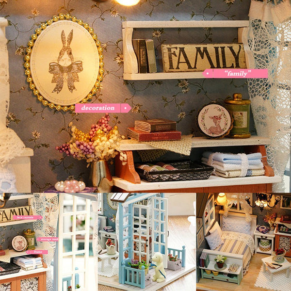 DIY Dollhouse Miniature Kit Romantic Forest Time Wooden Gift House Toy - Deals Kiosk