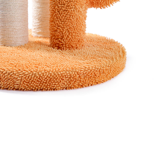 Cat Scratching Post Cactus Cat Scratcher Featuring with 3 Scratching Poles and Interactive Dangling Ball Orange XH - Deals Kiosk
