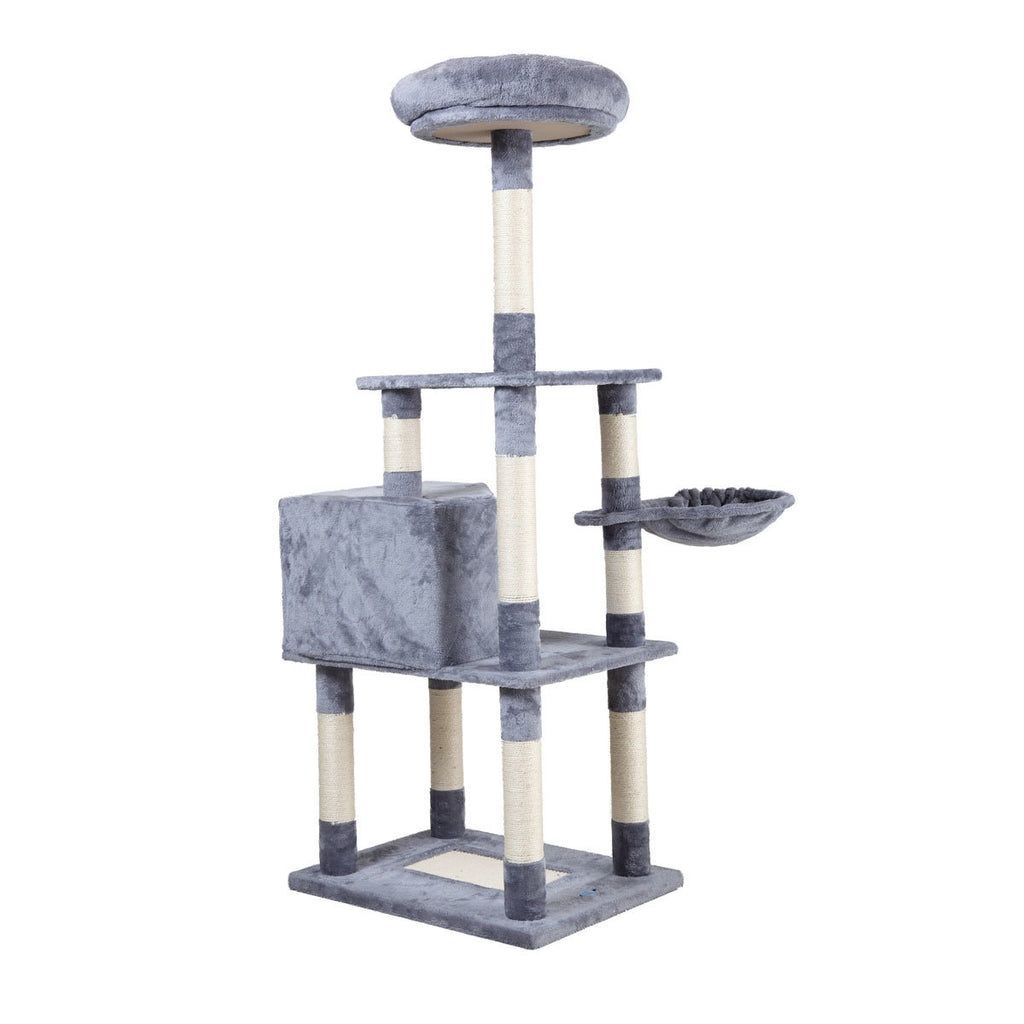 Cat tree-light gray with pentagonal cat litter, Activity Tree - Deals Kiosk