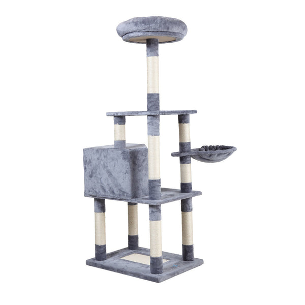 Cat tree-light gray with pentagonal cat litter, Activity Tree - Deals Kiosk