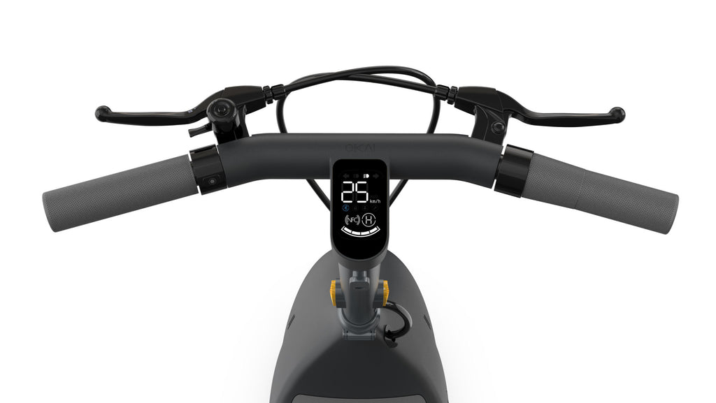 OKAI Beetle Electric Scooter with Seat, Up to 25 Miles Range & 15.5MPH, Modern Moped Scooter Bike with 10inch Vacuum Tires - Deals Kiosk