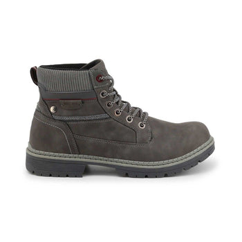 Duca di Morrone Men's Ankle Boots, High Top Boots in Grey / Brown - Deals Kiosk
