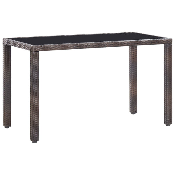 5 Piece Outdoor Dining Set with Cushions Poly Rattan Brown - Deals Kiosk