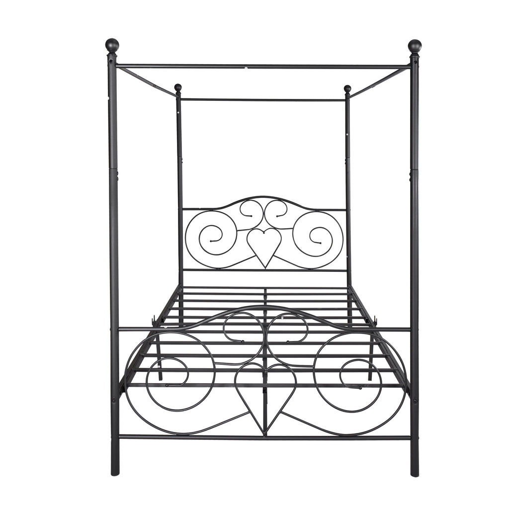 Metal Canopy Bed Frame with Vintage Style Headboard & Footboard / Easy DIY Assembly/ All Parts Included RT - Deals Kiosk