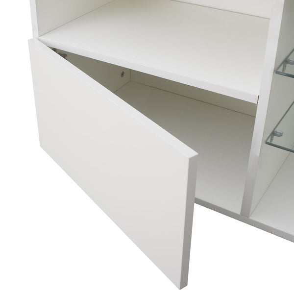 Modern Minimalist TV Cabinet Living Room with 20 colors LED Lights,TV Stand Entertainment Center Modern High-Gloss LED TV Cabinet, Simpleness Creative Furniture TV Cabinet - Deals Kiosk