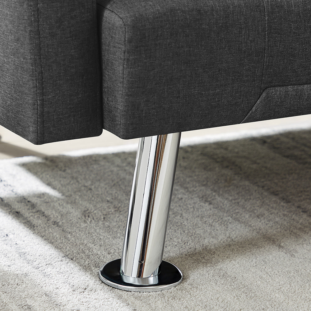 Modern Convertible Folding Futon Sofa Bed , Grey Fabric Sleeper Sofa Couch for Compact Living Space. - Deals Kiosk