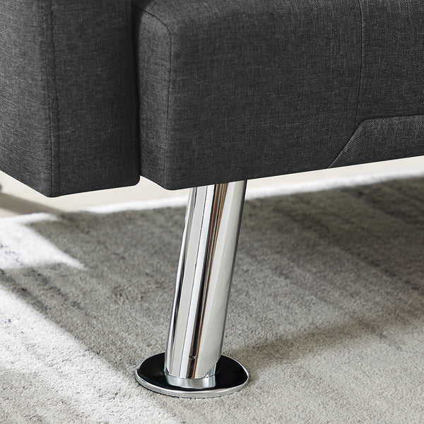 Modern Convertible Folding Futon Sofa Bed , Grey Fabric Sleeper Sofa Couch for Compact Living Space. - Deals Kiosk