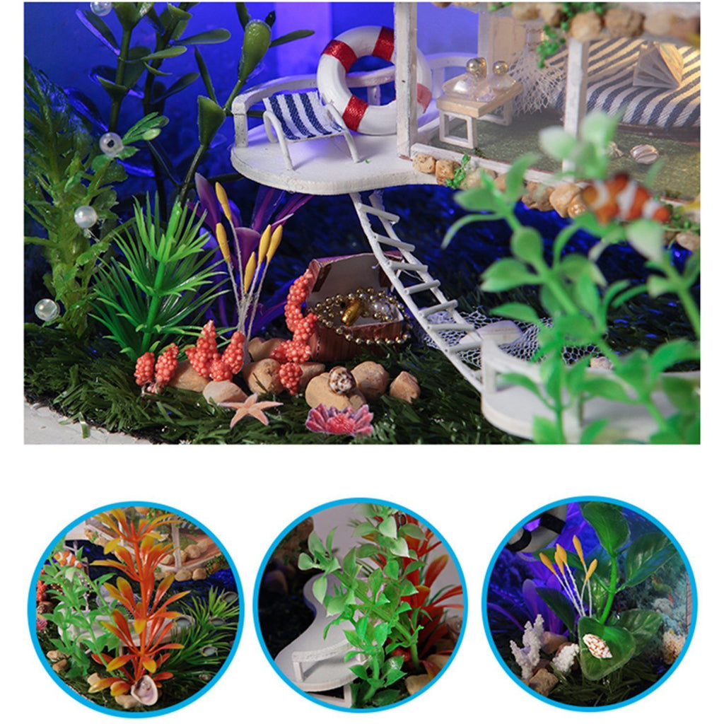 DIY Miniature Dollhouse Kit Impression Hawaii with Furniture Dust Proof Wooden Dollhouse Gift - Deals Kiosk