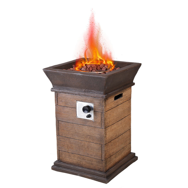 Outdoor Fire Pit 3pcs Set w/Haywood KD Aluminum X Back Stationary Spring Chairs - Deals Kiosk