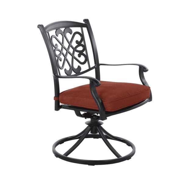 Dining Set 7pcs Set w/ Cast Alum. Top Table & Sling Fabric Swivel Rocker Chair - Deals Kiosk