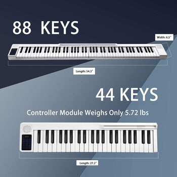 88-Key Splicing Intelligent Piano Electronic Keyboard for Kids Beginners with Full Size Semi Weighted Touch Sensitive Keys, MIDI, Power Supply, Built In Speakers - Deals Kiosk