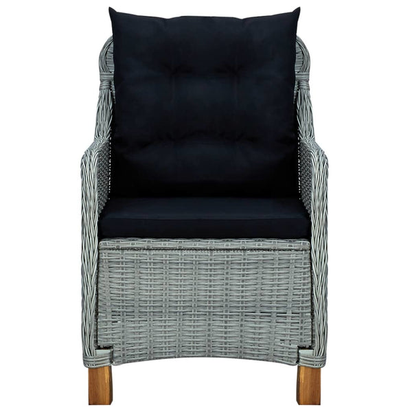 9 Piece Outdoor Dining Set with Cushions Poly Rattan Light Gray - Deals Kiosk