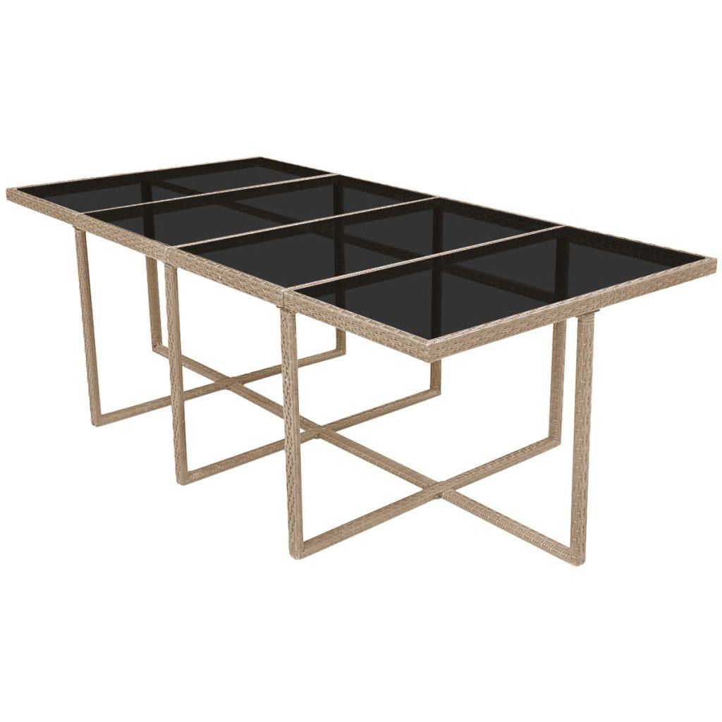 13 Piece Outdoor Dining Set with Cushions Poly Rattan Beige - Deals Kiosk