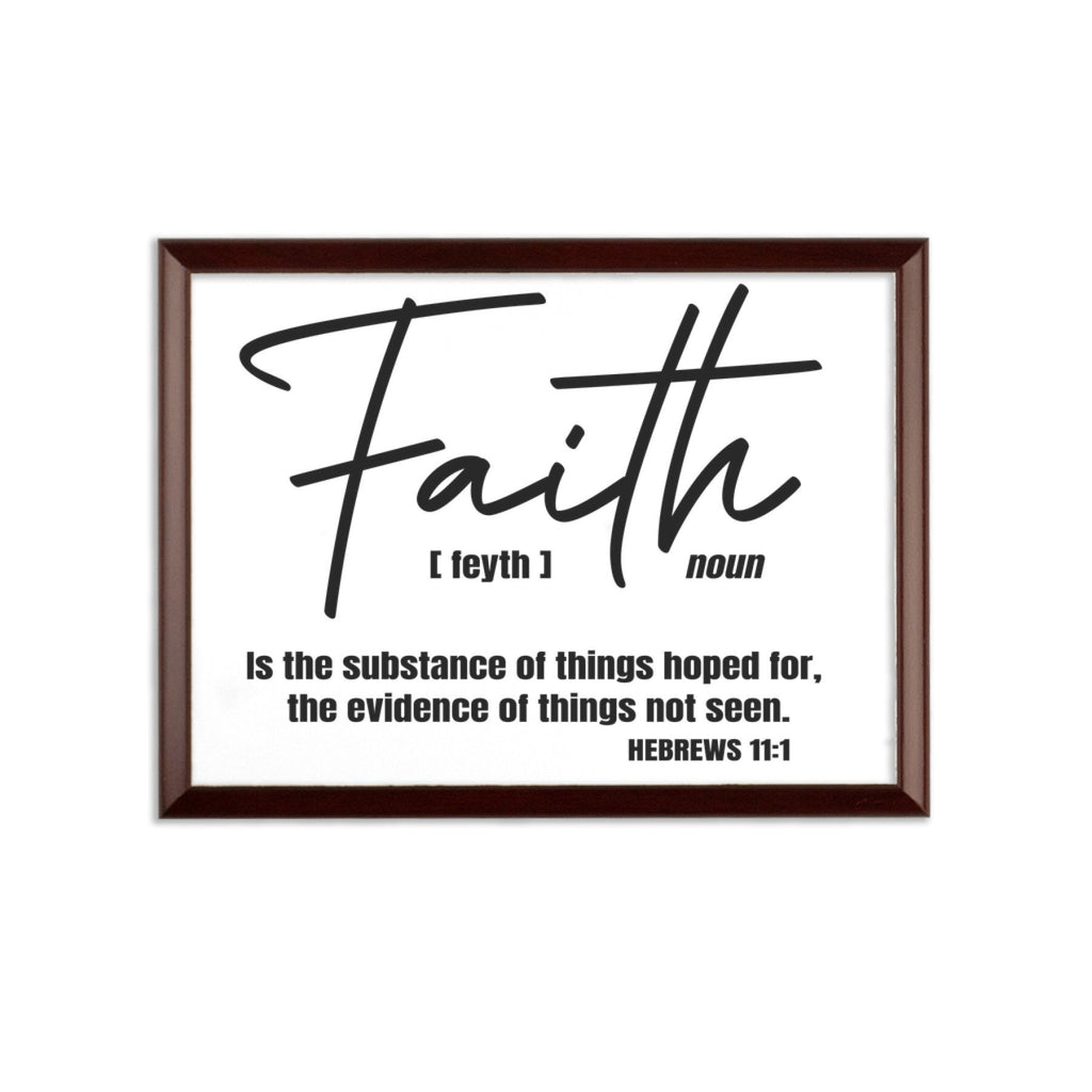 Faith The Substance Of Things Hoped For, Black Graphic Text Wall Plaque - Deals Kiosk