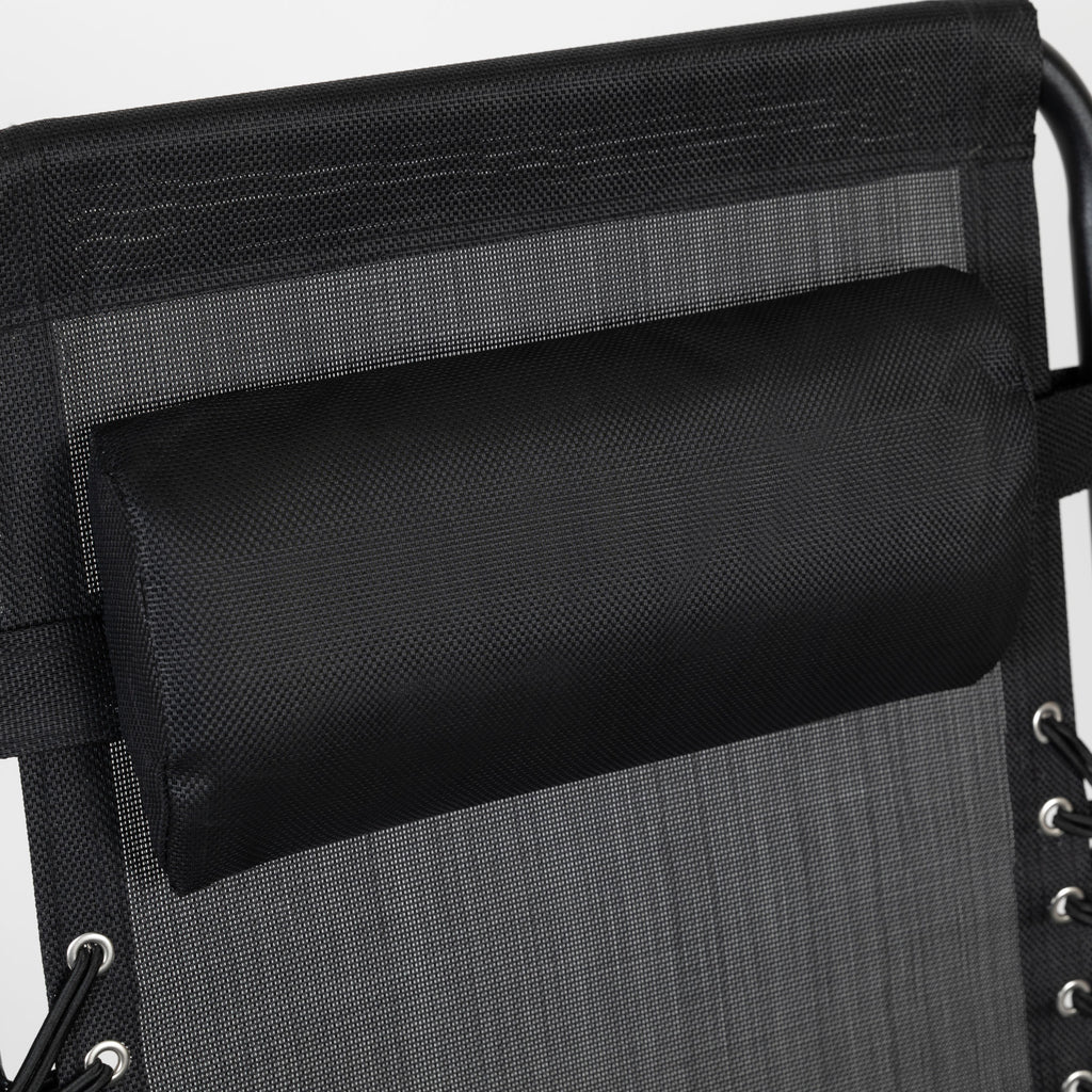 Adjustable Folding Mesh Zero Gravity Reclining Lounge Chair with Pillow and Cup Holder Tray, Set of 2 - Deals Kiosk