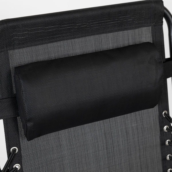 Adjustable Folding Mesh Zero Gravity Reclining Lounge Chair with Pillow and Cup Holder Tray, Set of 2 - Deals Kiosk