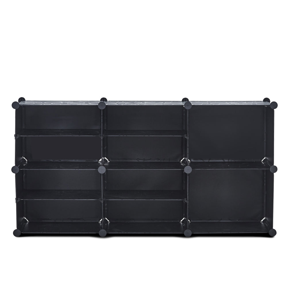 Portable Shoe Rack Organizer 10 Cube Organizer Stackable Plastic Cube Storage Shoe Rack 4 Tier Storage Shoe Cabinet for 18 Pair for Heels, Boots, Slippers RT - Deals Kiosk