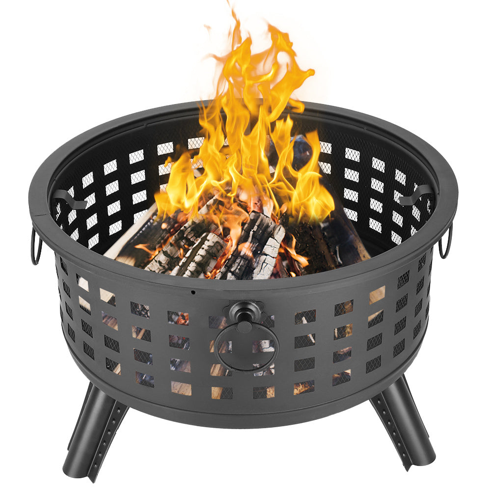 26" Round Metal Lattice Fire Pit Fire Bowl Outdoor BBQ Burn Grill Patio Brazier - Deals Kiosk