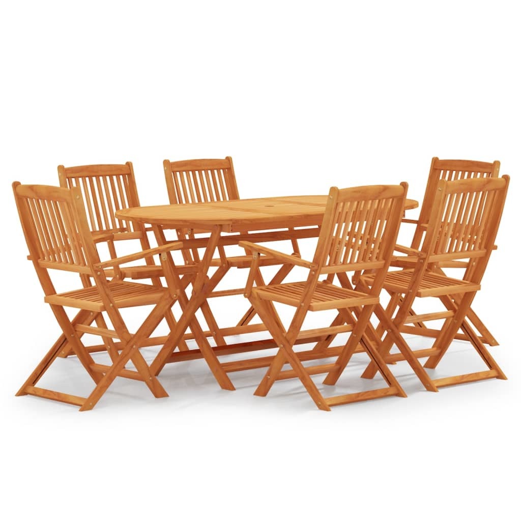 7 Piece Folding Outdoor Dining Set Solid Eucalyptus Wood - Deals Kiosk