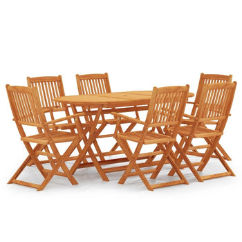 7 Piece Folding Outdoor Dining Set Solid Eucalyptus Wood - Deals Kiosk