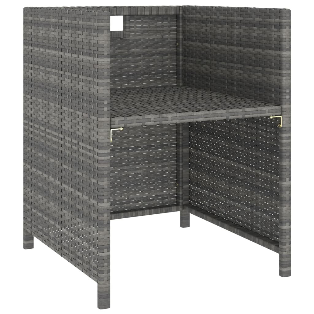 6 Piece Outdoor Dining Set Poly Rattan and Acacia Wood Gray - Deals Kiosk