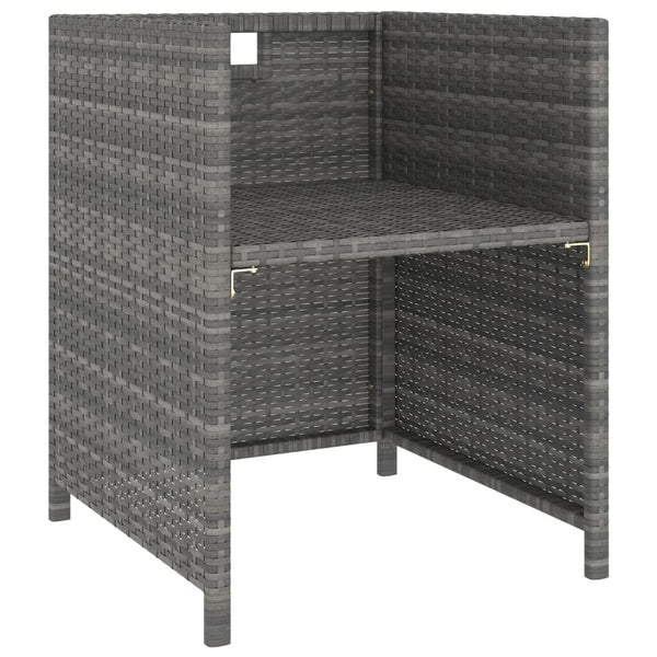 6 Piece Outdoor Dining Set Poly Rattan and Acacia Wood Gray - Deals Kiosk