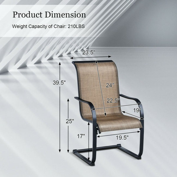 6 Pieces Patio Dining Chairs with Armrests and Neck Support - Deals Kiosk