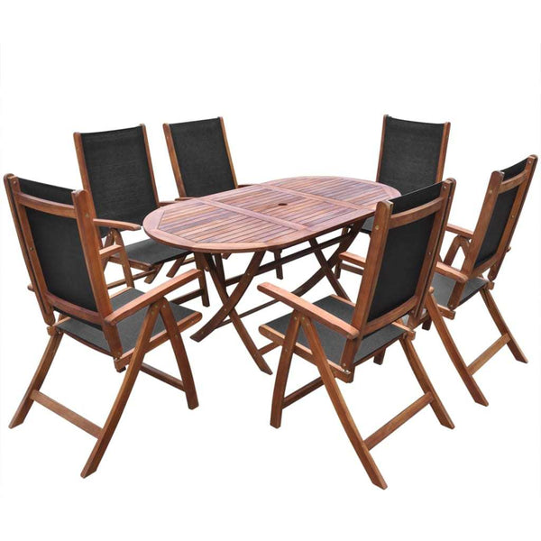 7 Piece Outdoor Dining Set Solid Acacia Wood - Deals Kiosk
