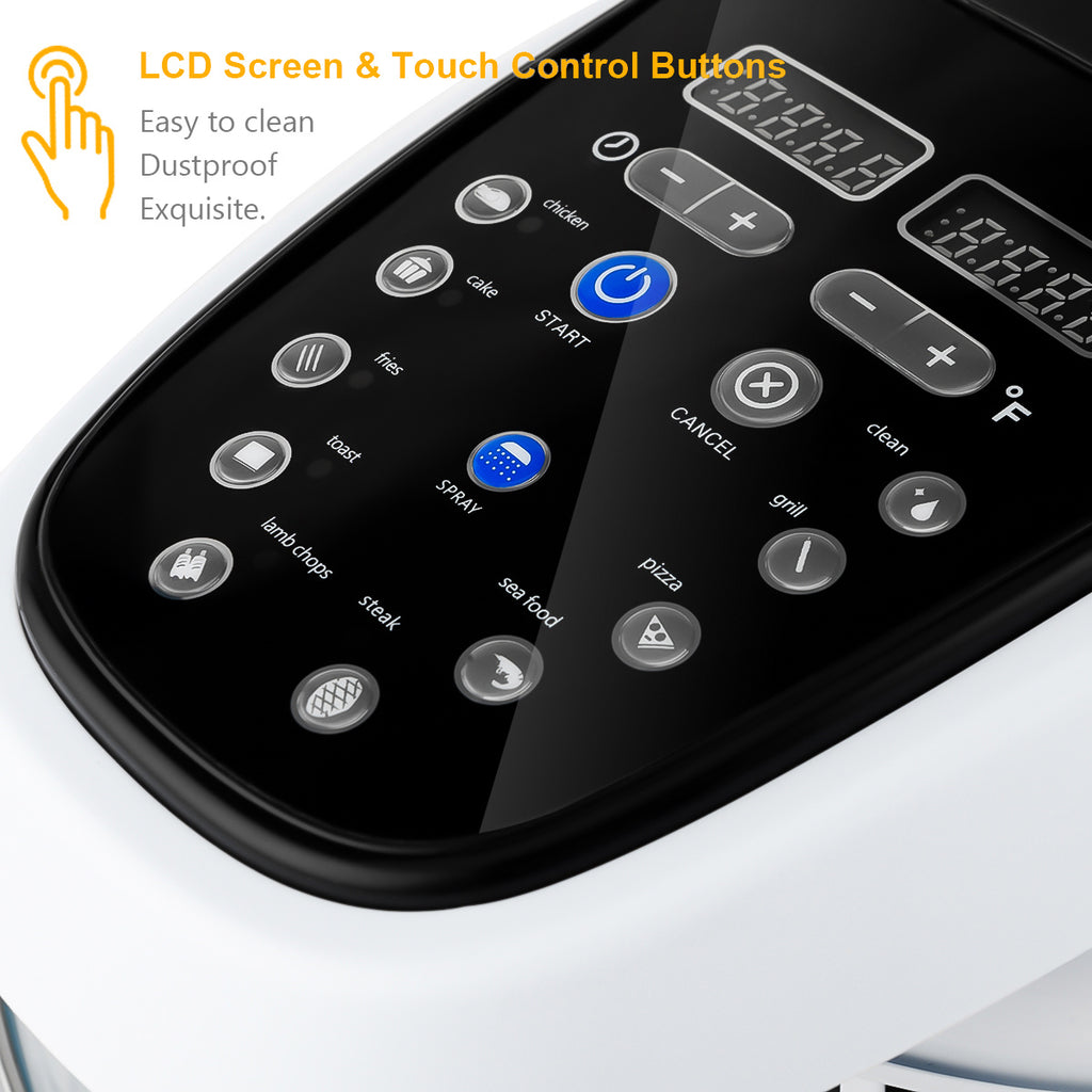 Air Fryer,Oil Free,One-click designed included 11 cook functions,Extendable 12.7QT to 18QT,French Arcopal Glass Bowl 360 degree visibility while cooking - Deals Kiosk