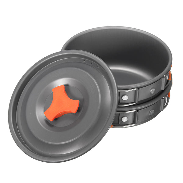 8Pcs Camping Aluminum Pot Bowl Portable Outdoor Picnic Cooking Pan Set Cookware - Deals Kiosk