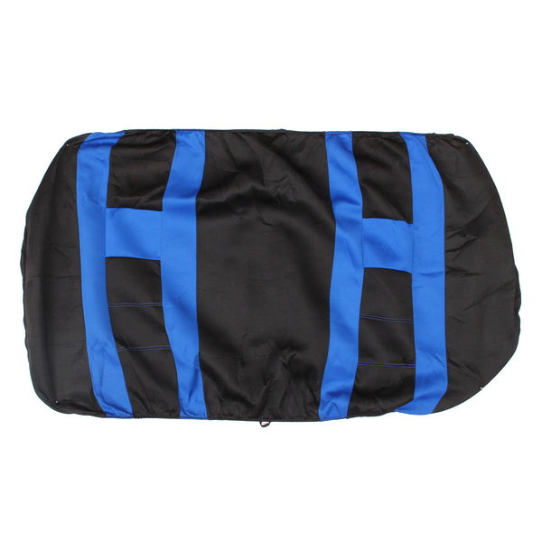 Universal Car Seat Covers Front Rear Protectors 9 Piece Set Washable Blue & Black - Deals Kiosk