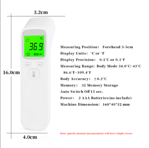 No Touch Digital Infrared Thermometer for Adult Baby Forehead Temperature °F/°C - Deals Kiosk